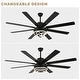 preview thumbnail 17 of 34, Bella Depot 72" Gold Large Ceiling Fan with Light and Remote 6-Speed Gold Modern Fandelier DC Motor