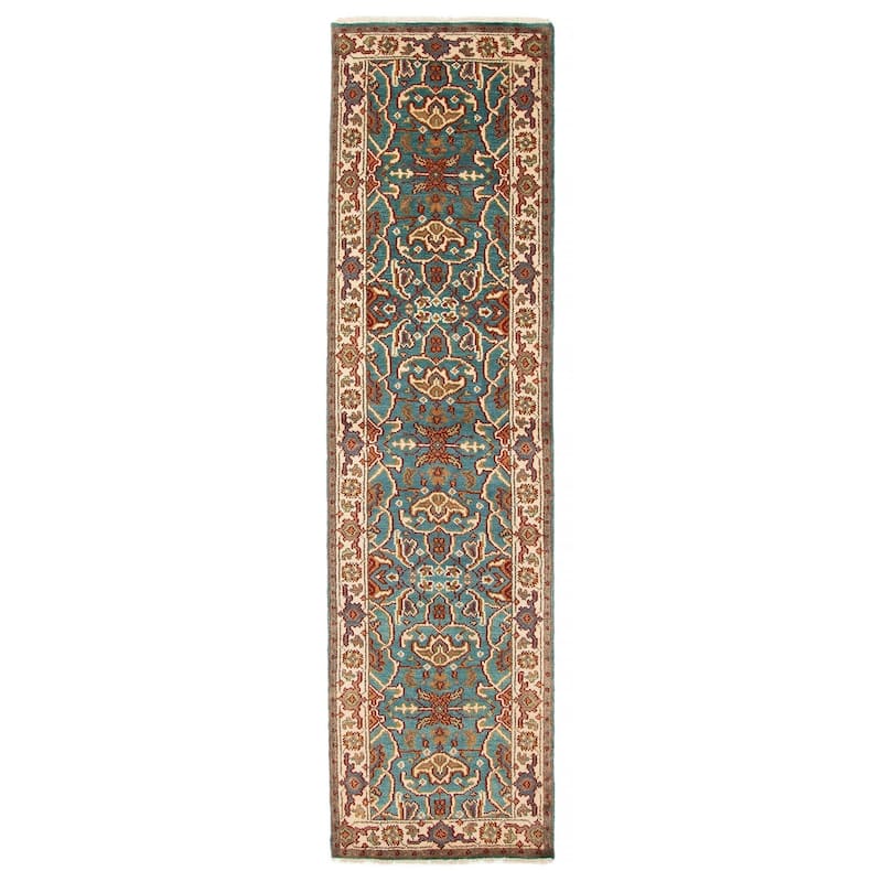 ECARPETGALLERY Hand-knotted Serapi Heritage Turquoise Wool Rug - 2'6 x 9'8 - Turquoise - 2'6 x 9'8