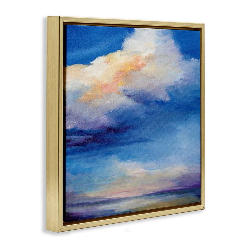 Stupell Pastel Clouds in Vivid Sky Framed Floater Canvas Wall Art Design By Karen Hale