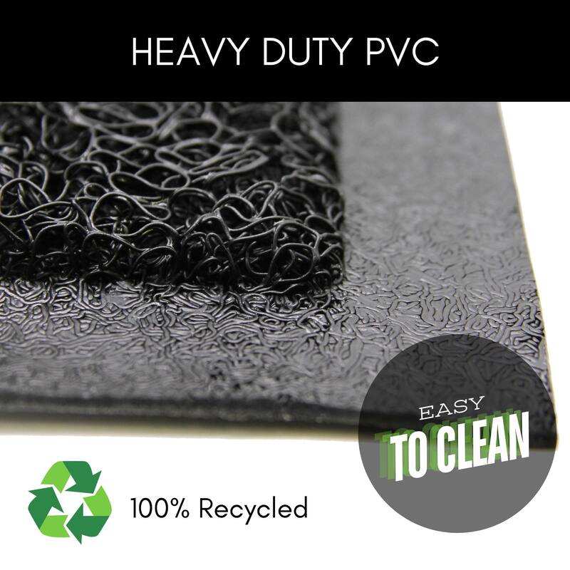 Outdoor Printed Front Door Mat Home PVC Rug 30x18 Black - 30 L x 18 W x 3/16 H