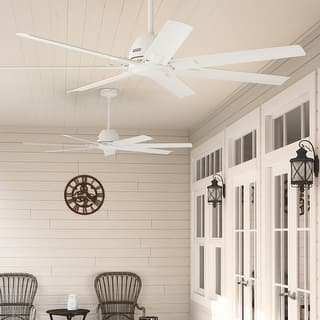 Hunter 60" Downtown Windmill Outdoor Ceiling Fan w/ Wall Control, Damp-Rated - Indoor-Outdoor, Industrial, Modern - ENERGY STAR!