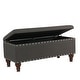 preview thumbnail 2 of 12, Copper Grove Raush Tufted Linen Storage Bench