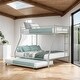preview thumbnail 2 of 5, Silver Metal Twin over Full Bunk Bed with Sturdy Steel Frame and Twin Size Trundle