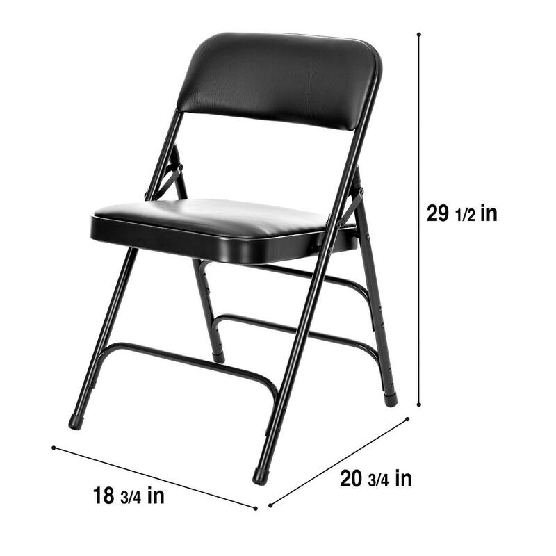 Hampden Furnishings Bernadine Collection Vinyl Triple Brace Folding Chair, Pack of 4