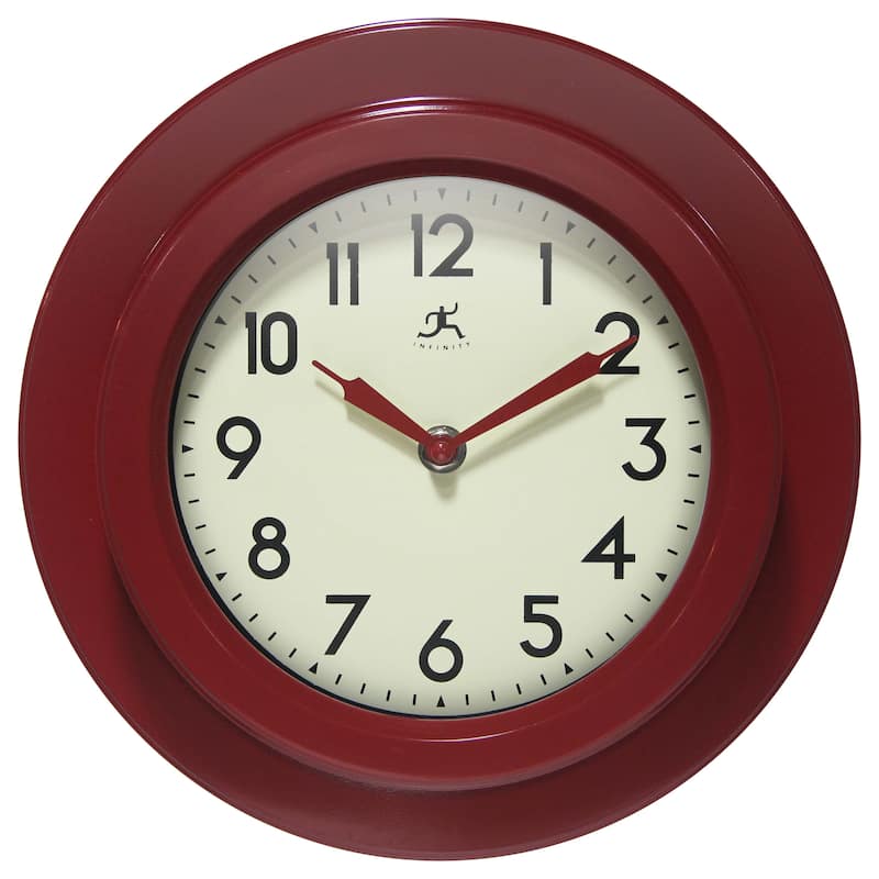 Retro Escape 9.75" Wall Clock - 9.75 in. - Red