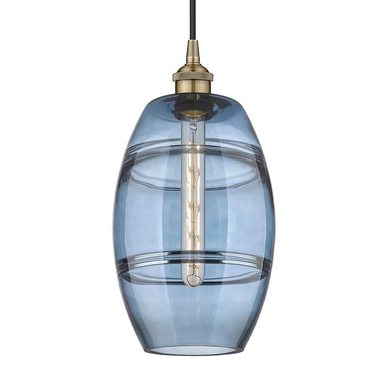 Innovations Lighting 616-1P 10 8 Vaz Pendant Vaz 8" Wide Cord-Hung - Antique Brass / Princess Blue