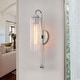 preview thumbnail 1 of 20, 19.53" Single Wall Sconce with Glass Cylinder Shade - W3.54" Chrome