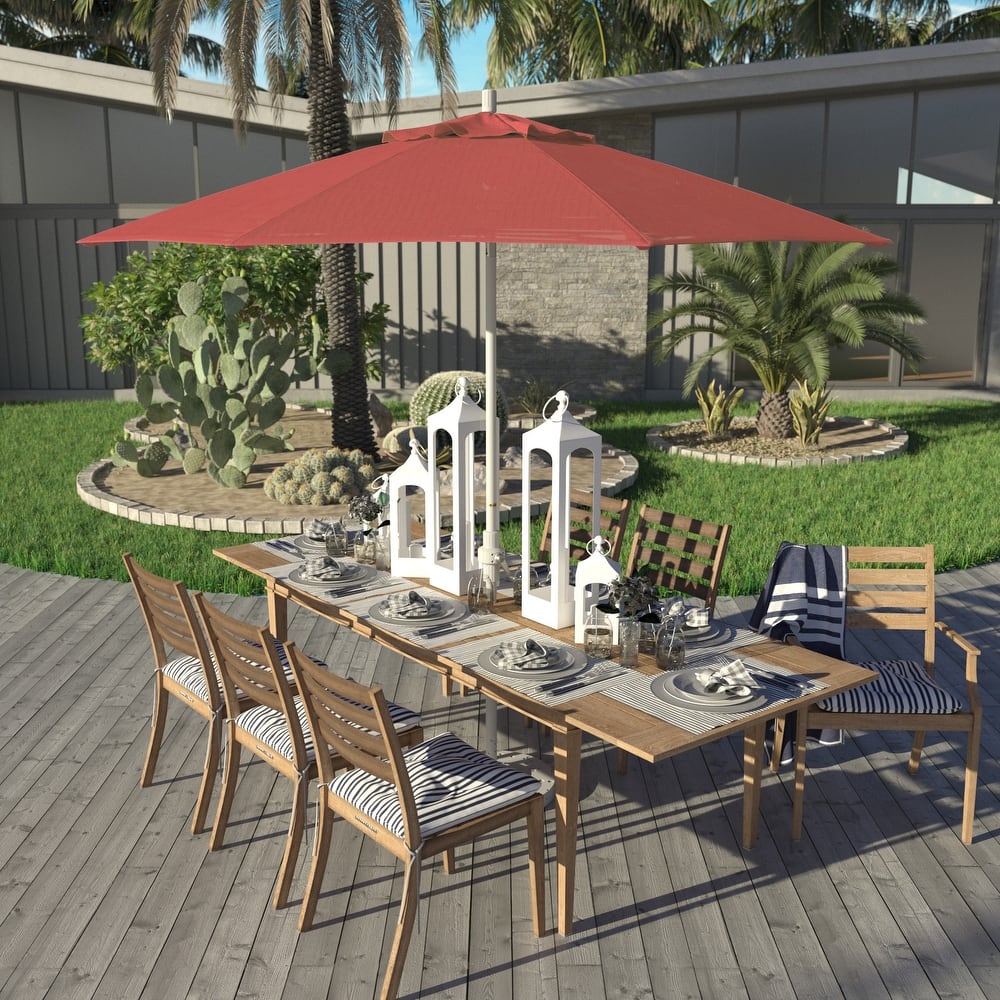 California Umbrella 9' Rd Golden State Series Patio Umbrella White Aluminum Frame Crank Lift Collar Tilt Olefin Royal Blue