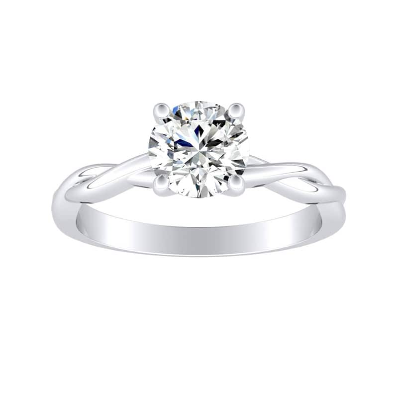Auriya 14k Gold Twisted 2ctw Round Solitaire Moissanite Engagement Ring