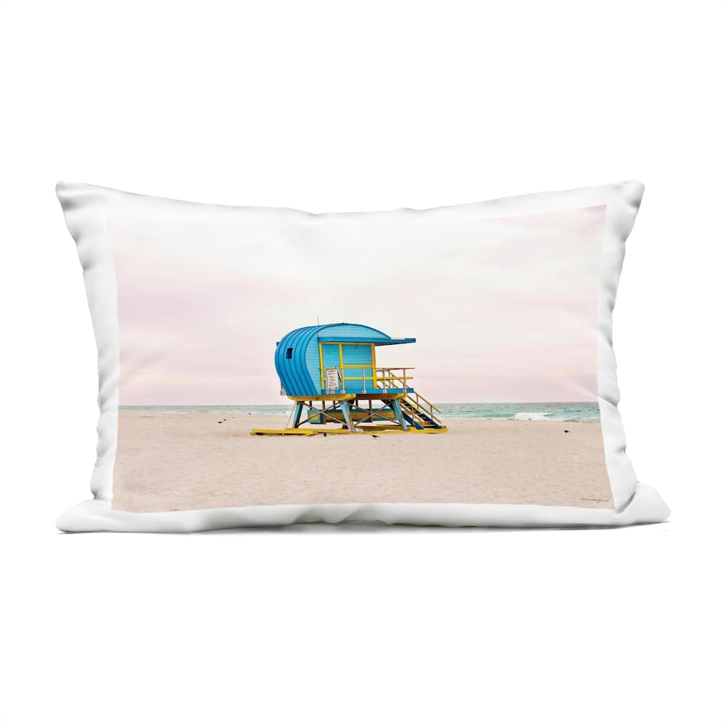Stupell Summer Lifeguard Cabin Printed Outdoor Throw Pillow Design by Seven Trees Design