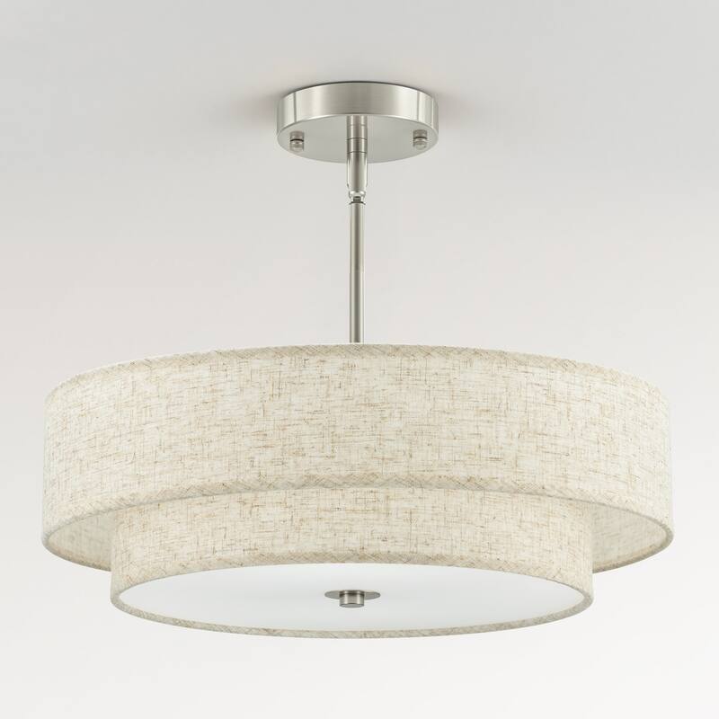 CO-Z 18 in 4-Light Dimmable Semi Flush Mount Fabric Ceiling Light Pendant - 18"