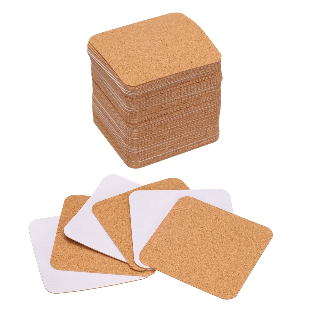 80pcs Self Adhesive Cork Coasters Cork Mats Cork - Wood