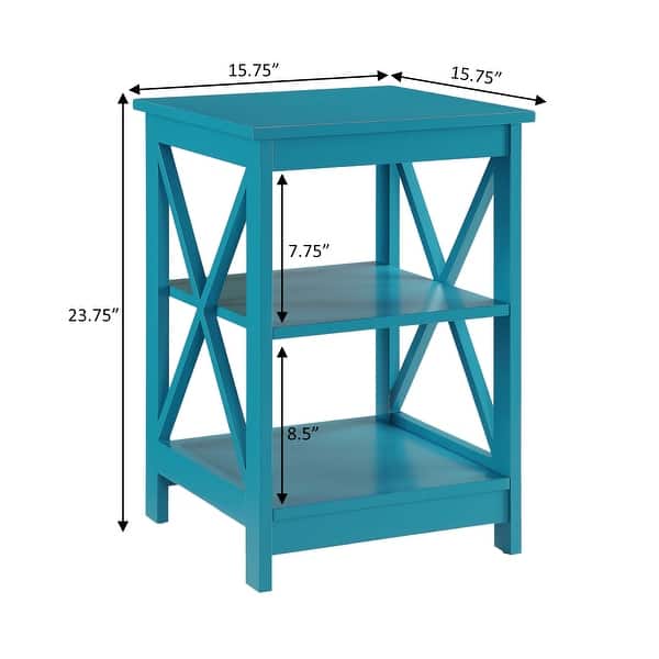 dimension image slide 7 of 9, Convenience Concepts Oxford End Table with Shelves