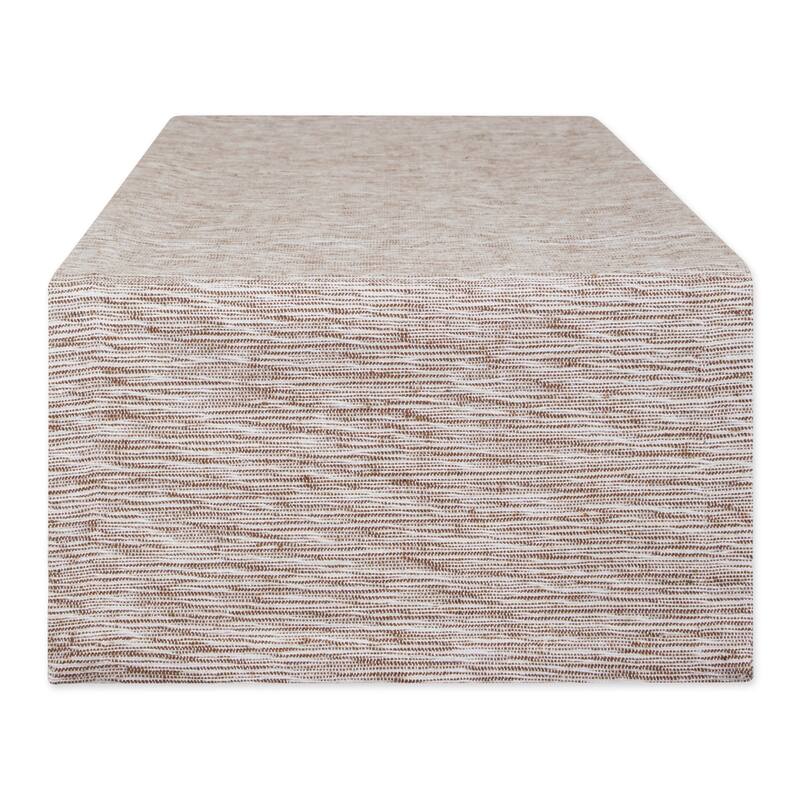 Tonal Recycled Cotton Slubby Rib Table Runner - 14x108" - Leather Brown