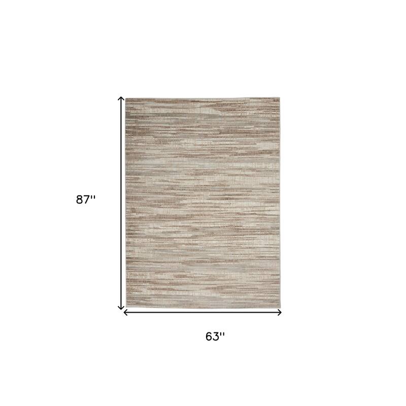 Buke Power Loomed Abstract Modern Non Skid Stain Resistant Low Pile Area Rug By HomeRoots