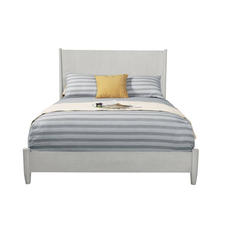 HomeRoots Gray Solid Wood King Bed Frame