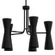 preview thumbnail 2 of 7, Hunter Zola Black 10-Light Chandelier - Dining Room, Bedroom, Living/Great Room, Foyer - Modern, Mid-Century - Designer!