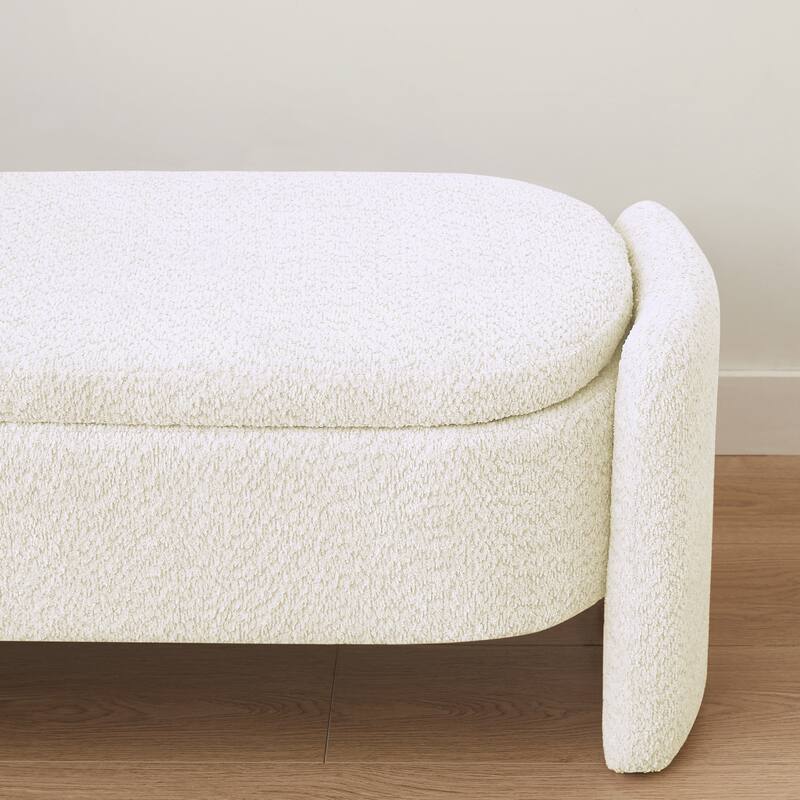 Modern Oval Storage Bench with Large Storage Space