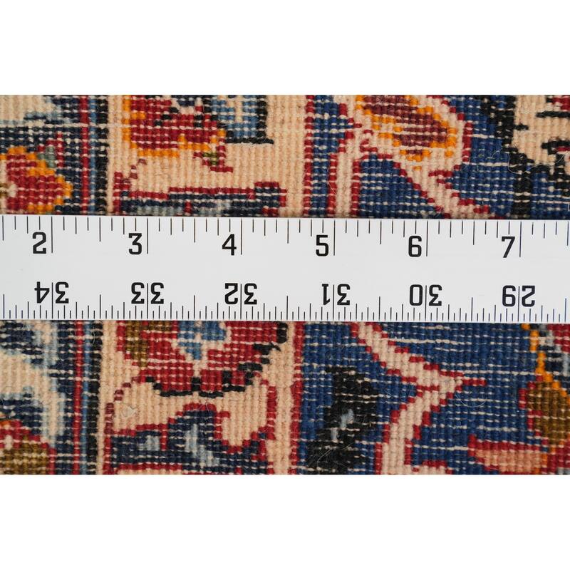 Hand Knotted Oriental 100% Wool Carpet Traditional Floral Red Isfahan Area Rug - 9' 9'' X 7' 6''