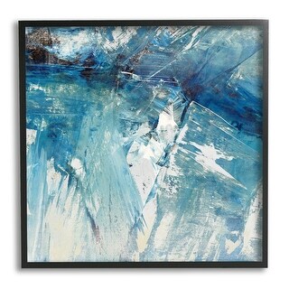Stupell Abstract Blue Paint Chaos Bold Rigid Movement Framed Wall Art ...