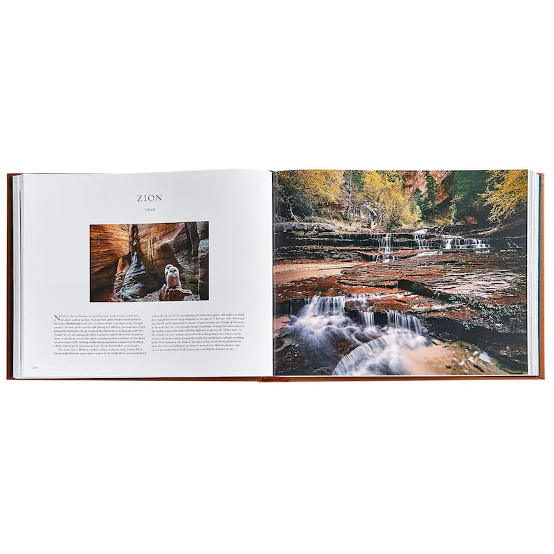 Graphic Image Treasured Lands Coffee Table Book, Leather, Tan