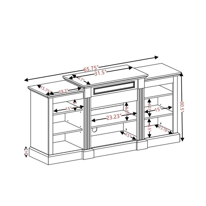 TV Stand with Spacious Storage Cabinets and Adjustable Shelves, Media Console for TVs up to 65", with Cable Management