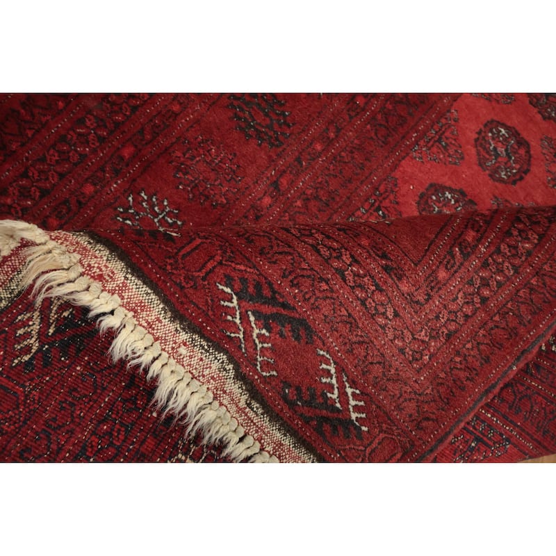 Hand Knotted Oriental 100% Wool Carpet Traditional Geometric Red Balouch Area Rug - 5' 11'' X 3' 4''