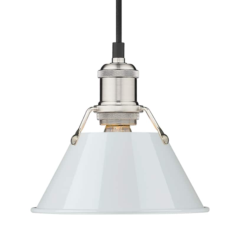 Yep by Golden Lighting Orwell 1-light 8in Pendant in Pewter and Dusky Blue shade - Silver