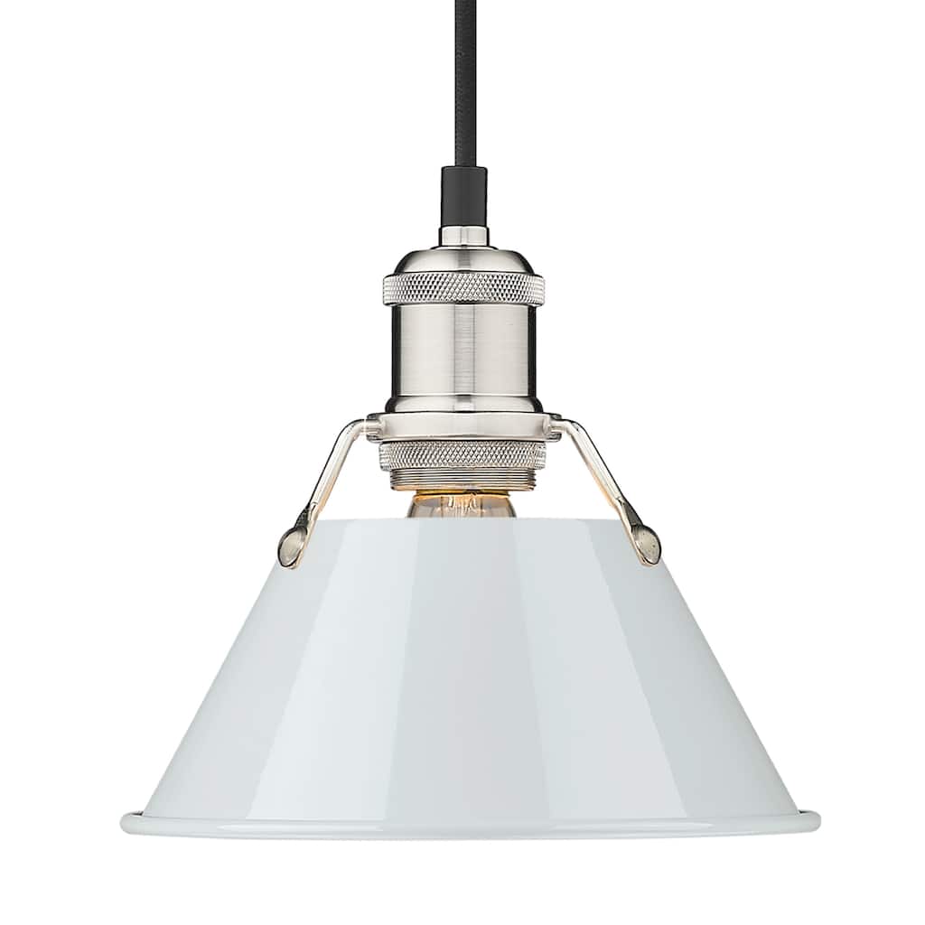 Yep by Golden Lighting Orwell 1-light 8in Pendant in Pewter and Dusky Blue shade - Silver