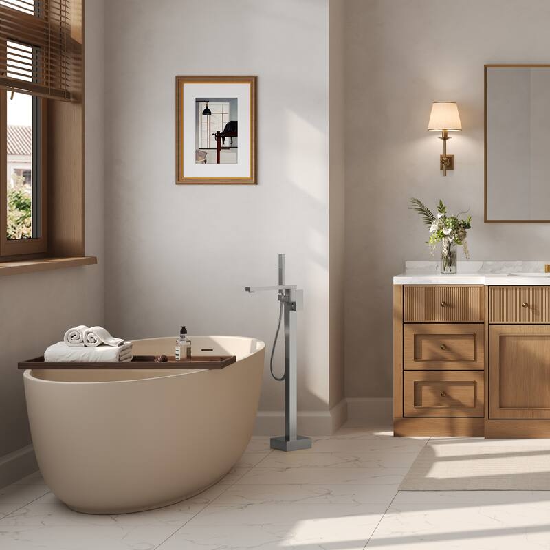 GRANDJOY 1-Handle Stylish Freestanding Tub Faucet with Hand Shower