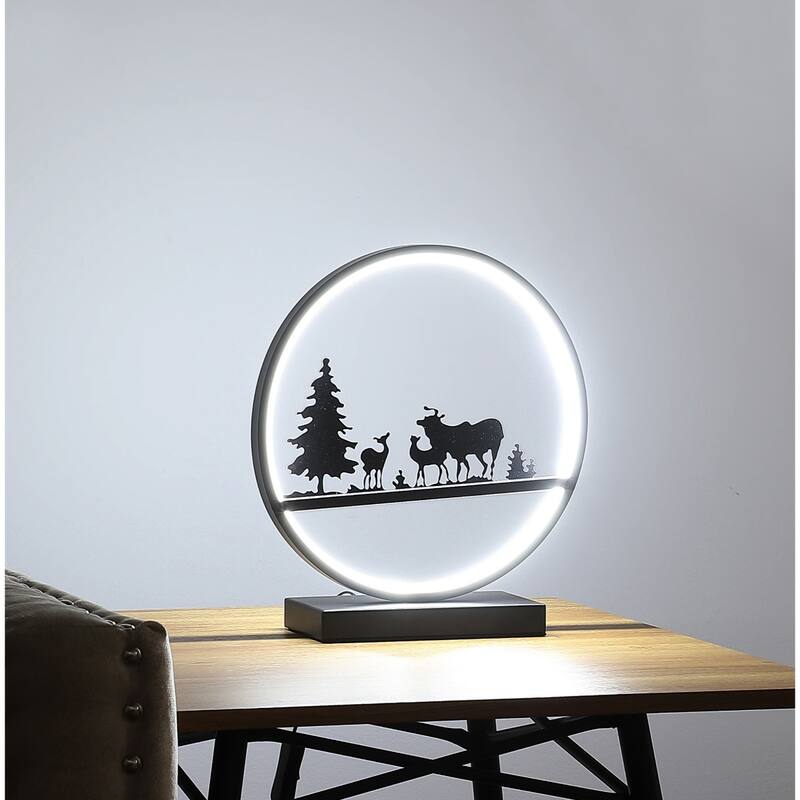 13" Contemporary Black LED Table Lamp with In-Line Switch and Warm White Light for Bedroom Decor - 12.75"H x 3.75"W x 11.75"D