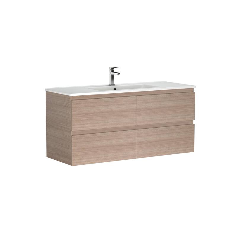 CB HOME 24''/30''/36''/48''/60'' Wall Mounted Bathroom Vanity with Sink, OAK Floating Bathroom Vanity Cabinet with Sink,Drawers.