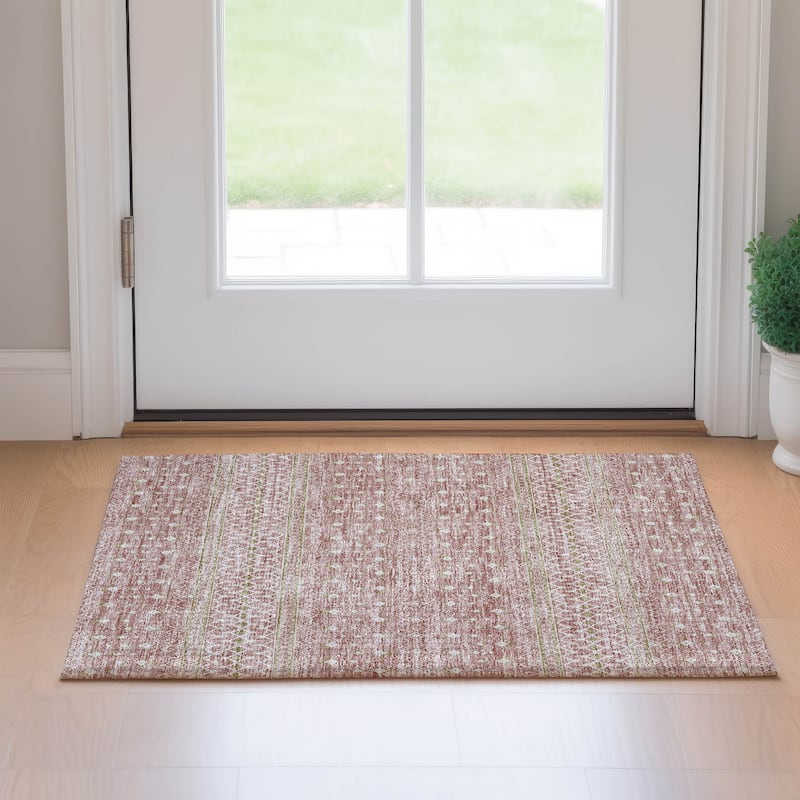 Premium Washable Super Soft Boho Geo Mayfield Rug - Blush - 1' 8" x 2' 6" - Rectangle
