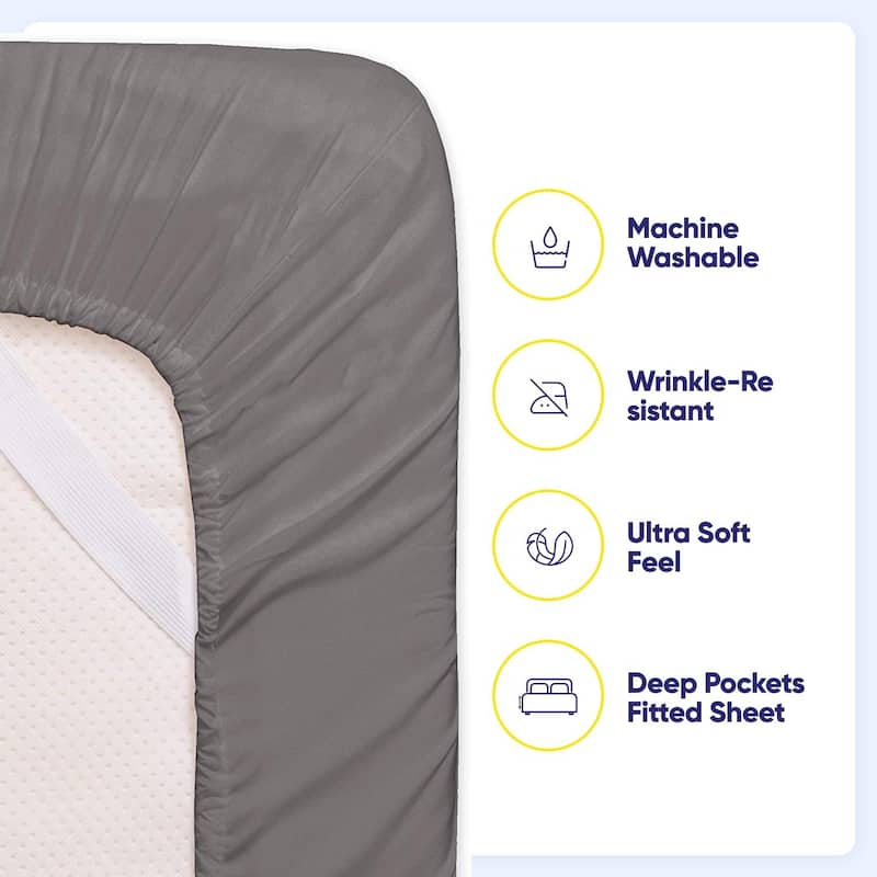 Sweet Home Collection Split King 7 Piece Sheet Set, Deluxe Ultra Soft 1500 Series, Double Brushed Microfiber.