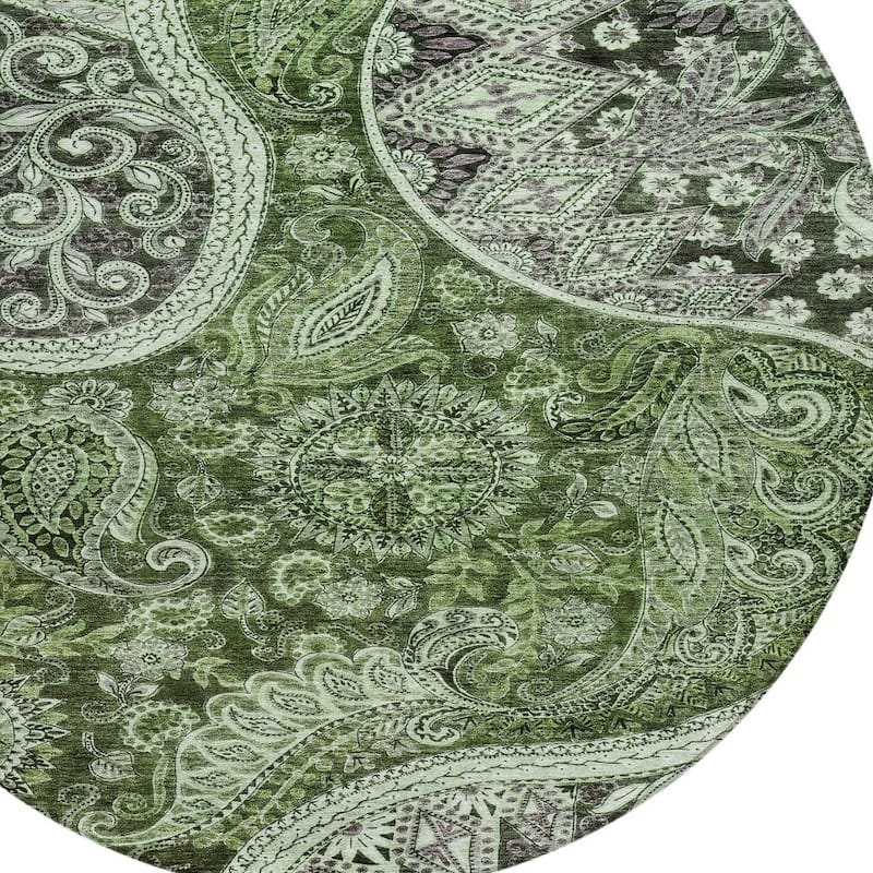 HomeRoots Floral Medallion Transitional Rectangle Outdoor Rug