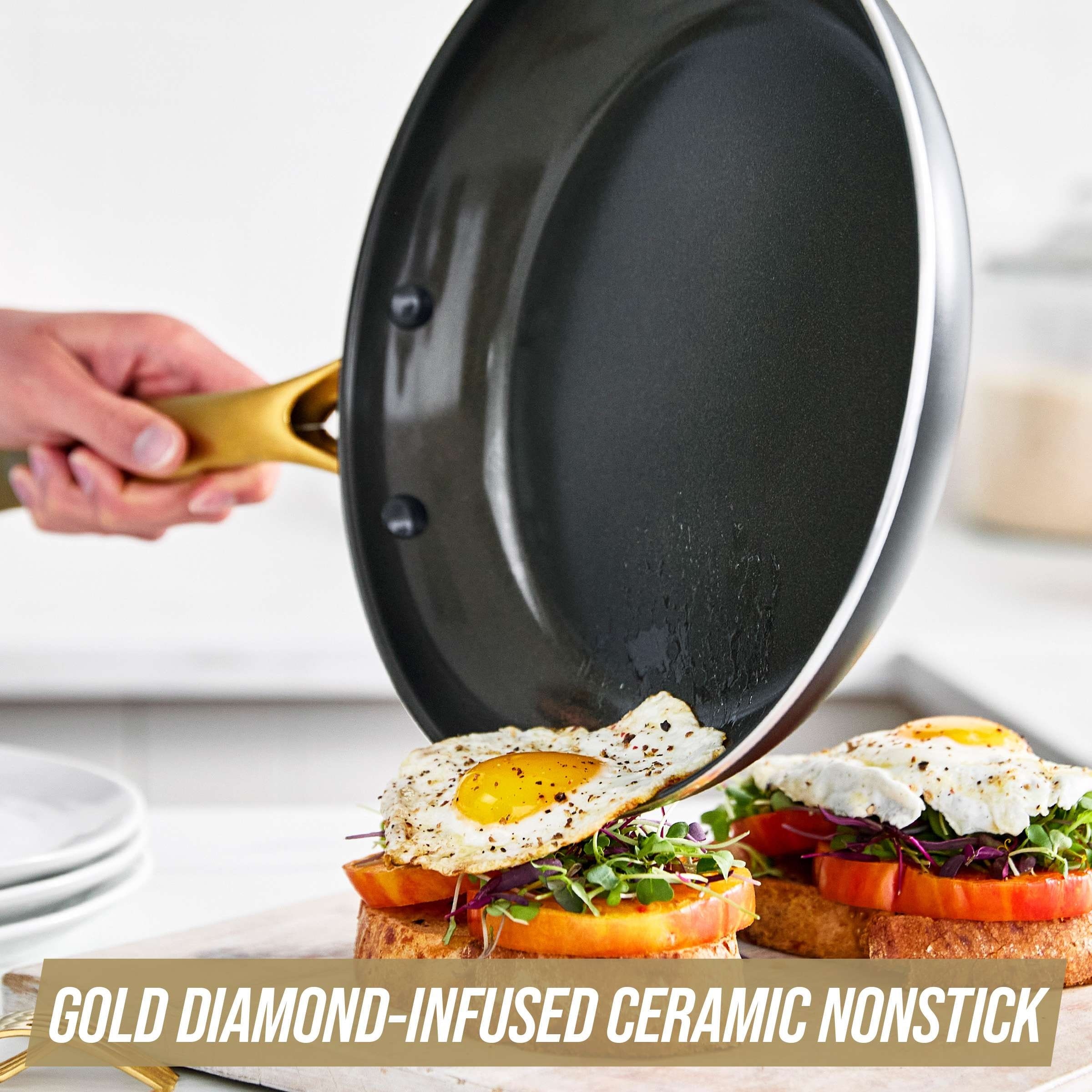 Blue Diamond Gold Edition Healthy Ceramic Nonstick 10 Fry Pan