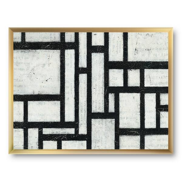 Designart 'Black and White Labyrinth geometric' Mid-Century ...