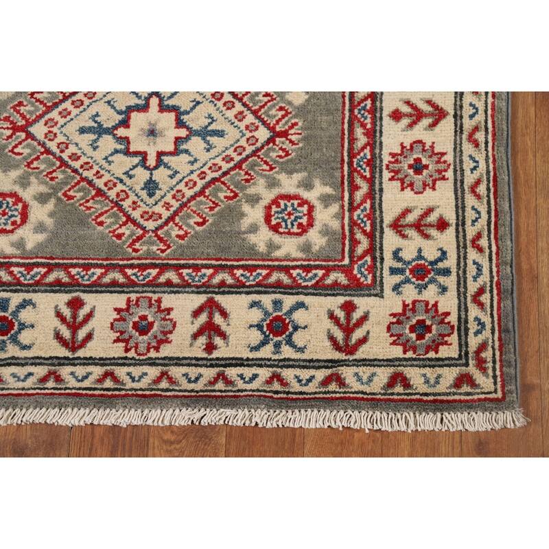 Geometric Kazak Runner Rug Handmade Traditional Wool Carpet - 2'8" x 16'4"