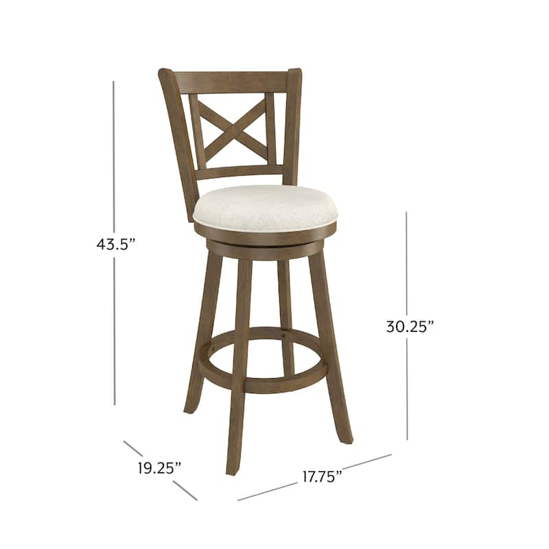 Hamlin Wood Swivel Stool, Brush Gray