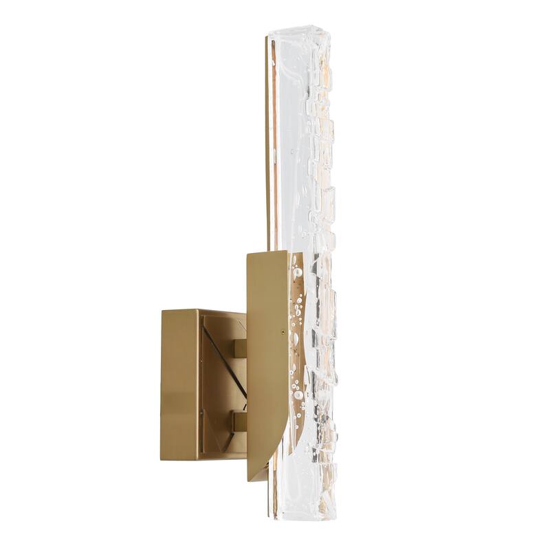 Valira Integrated LED Brass Wall Light with Handcrafted Glass