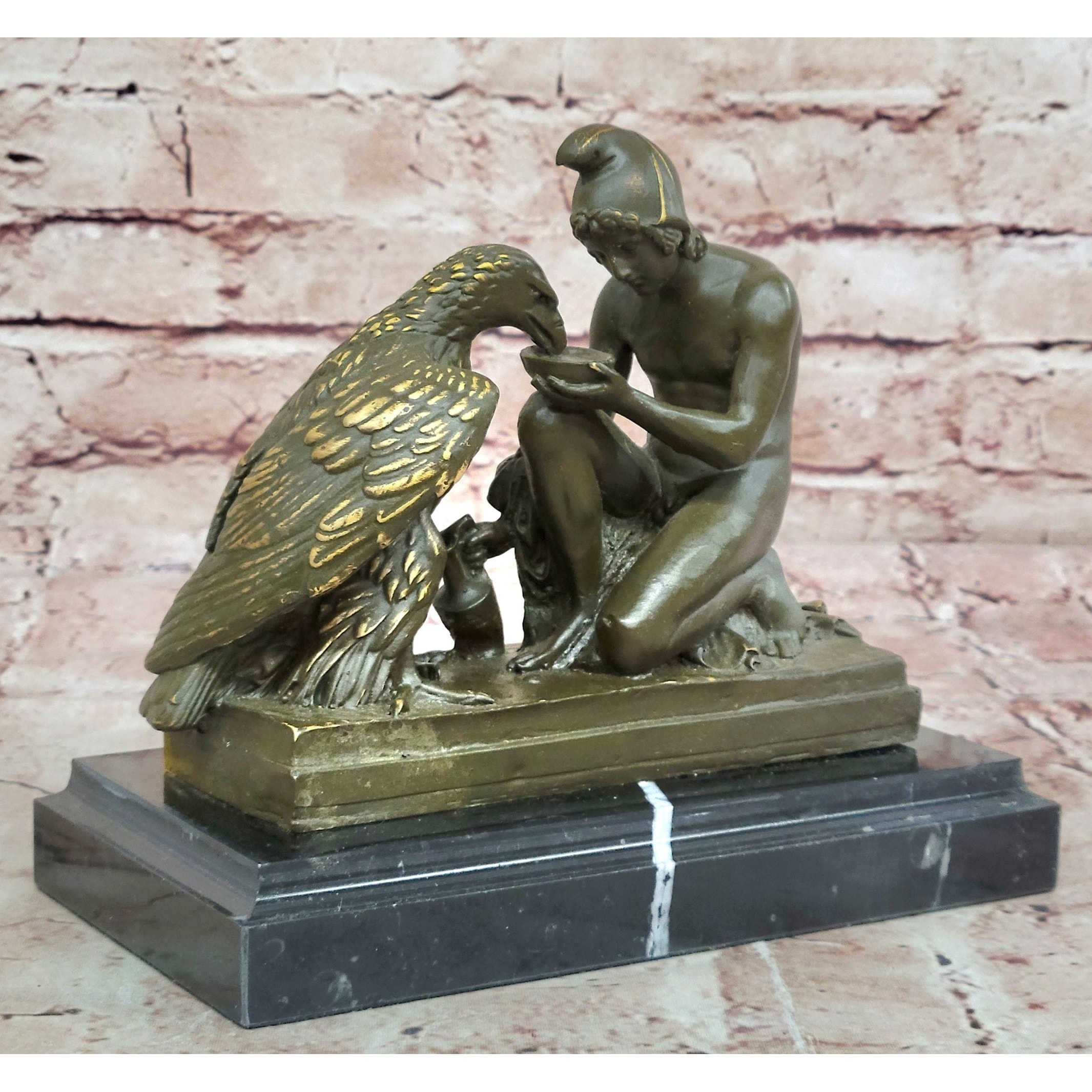 Bronze Zeus And Ganymede Statue - Mythical Greek Sculpture Decor