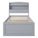 preview thumbnail 2 of 15, Twin XL Platform Bed with Storage, LED Headboard, Charging Station, Trundle and Drawers