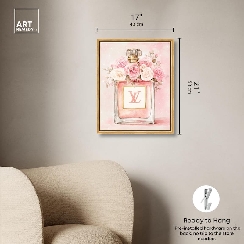 Delicate Floral Perfume Blush Canvas by Art Remedy