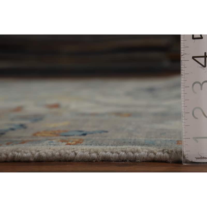 Hand Knotted Oriental 100% Wool Carpet Transitional All-Over Greys & Charcoal Oushak Area Rug - 10' 2'' X 7' 11''