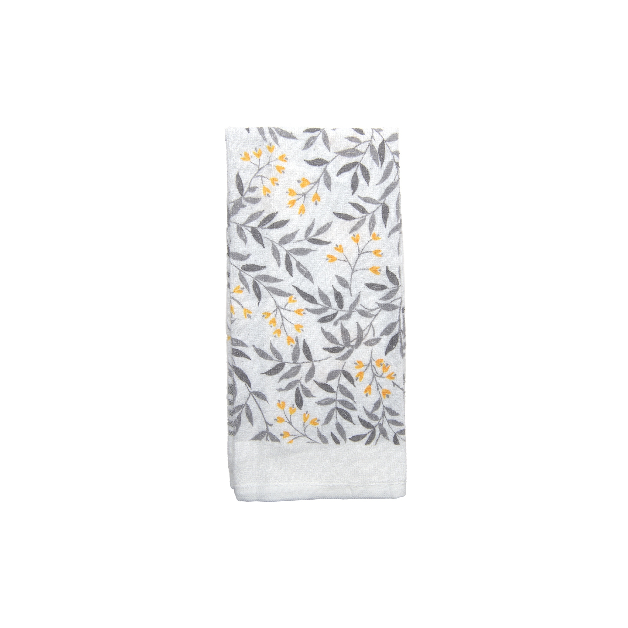 Hand Towel Gray Leaves - Set of 6