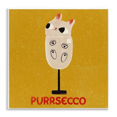 Stupell Purrsecco Cat Wine Wall Plaque Art Design By Carrie Cantwell