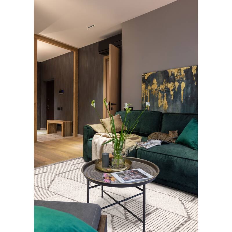 ECARPETGALLERY Hand-knotted Tangier Cream Wool Rug - 5'1 x 7'9