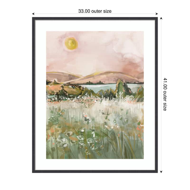 Kate and Laurel Framed Art Neutral Landscape 02 by Annie Quigley