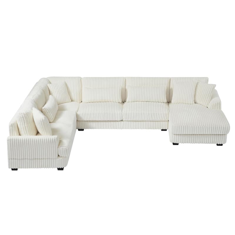 U-shaped Sofa Sectional Sofa Pull-out Sofa Bed with Storage Chaise Lounge and Charging Devices for Living Room