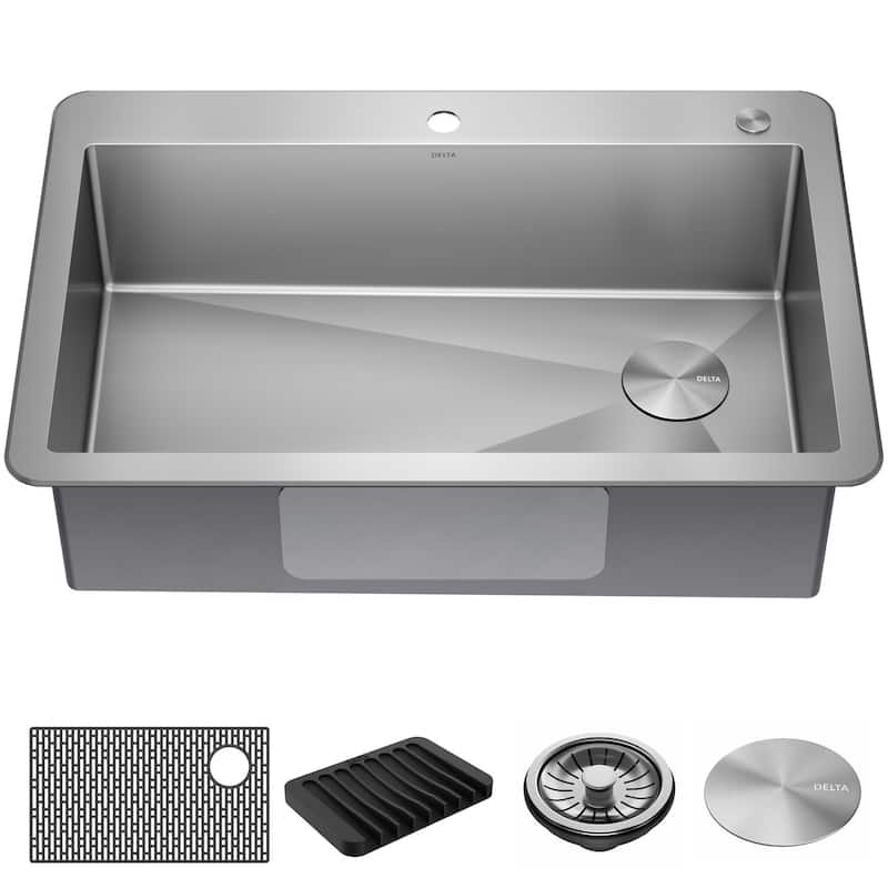 Delta 952138-T33S Marca 33" Undermount Single Basin Stainless Steel - Stainless Steel